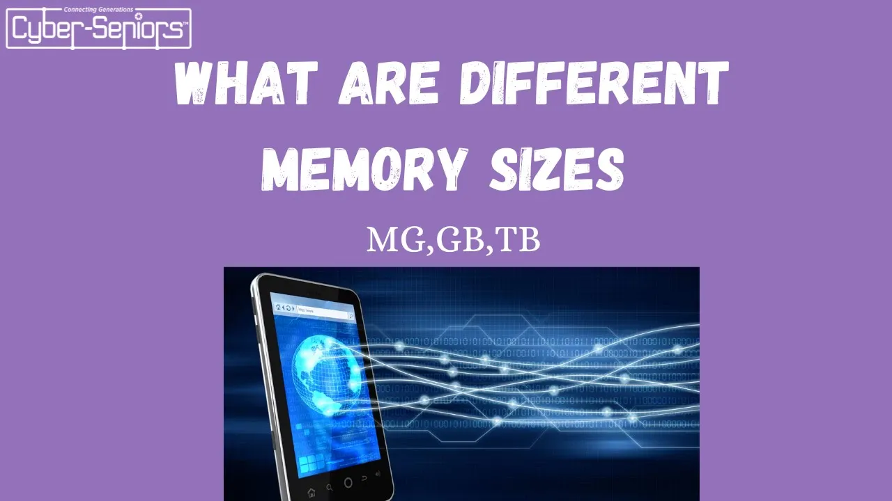 What are different memory sizes MG, GB, TB - Cyber-Seniors Inc.